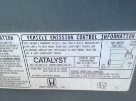 2007 HONDA PILOT GRAY, EX-L MODEL, 3.5L, RWD.  A26229